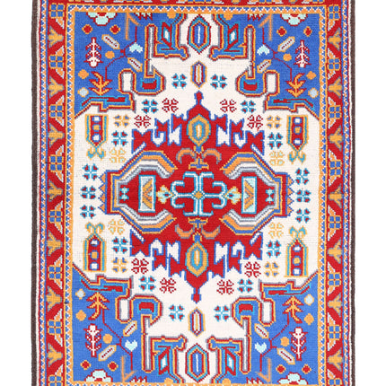 Revival 3' 3" X 4' 8" Hand Knotted Wool Rug 3' 3" X 4' 8" (99 X 142) / Ivory / Wool