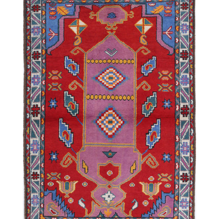 Revival 4' 0" X 6' 0" Hand Knotted Wool Rug 4' 0" X 6' 0" (122 X 183) / Red / Wool