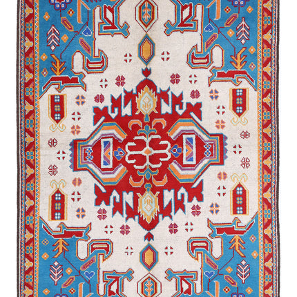 Revival 5' 3" X 6' 9" Hand Knotted Wool Rug 5' 3" X 6' 9" (160 X 206) / Ivory / Wool