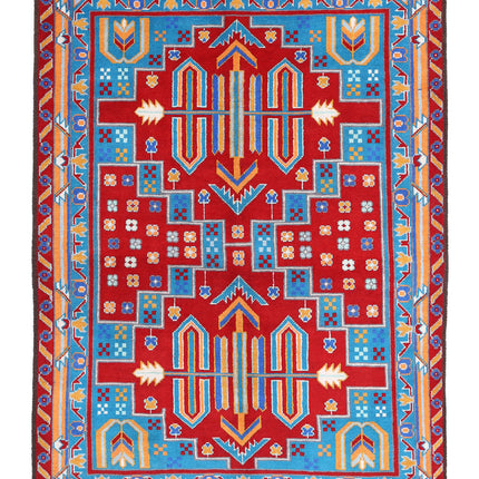 Revival 5' 7" X 7' 7" Hand Knotted Wool Rug 5' 7" X 7' 7" (170 X 231) / Red / Wool