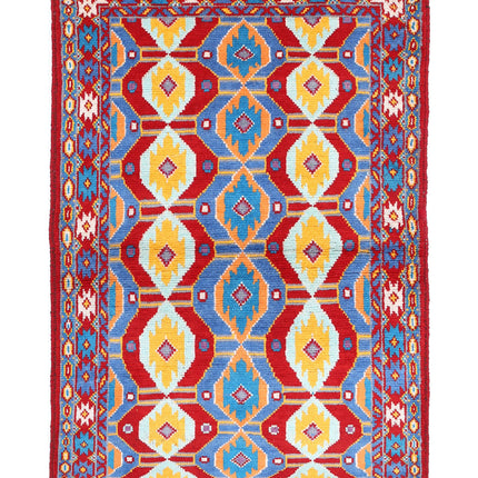 Revival 3' 2" X 5' 0" Hand Knotted Wool Rug 3' 2" X 5' 0" (97 X 152) / Red / Wool