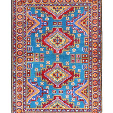 Revival 3' 4" X 5' 0" Hand Knotted Wool Rug 3' 4" X 5' 0" (101 X 152) / Blue / Wool