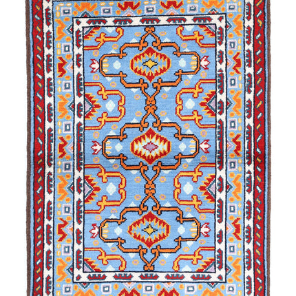 Revival 3' 5" X 5' 0" Hand Knotted Wool Rug 3' 5" X 5' 0" (104 X 152) / Blue / Wool