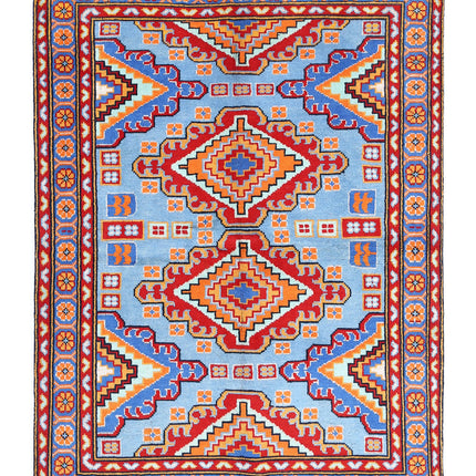 Revival 4' 11" X 6' 8" Hand Knotted Wool Rug 4' 11" X 6' 8" (150 X 203) / Blue / Wool