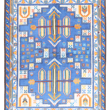 Revival 4' 11" X 6' 6" Hand Knotted Wool Rug 4' 11" X 6' 6" (150 X 198) / Blue / Wool