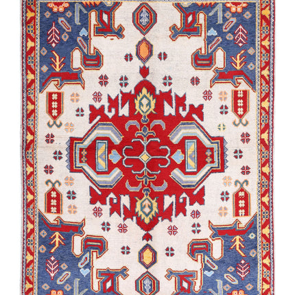 Revival 4' 10" X 6' 6" Hand Knotted Wool Rug 4' 10" X 6' 6" (147 X 198) / Ivory / Wool