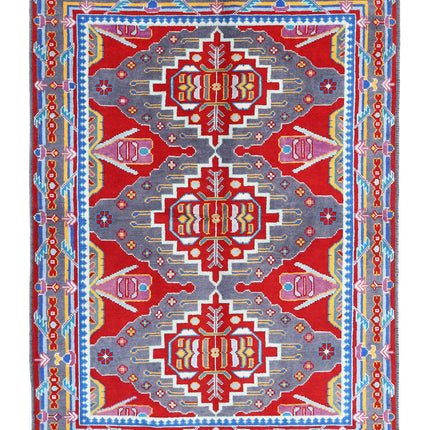 Revival 5' 7" X 7' 9" Hand Knotted Wool Rug 5' 7" X 7' 9" (170 X 236) / Red / Wool
