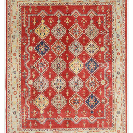 Revival 9' 0" X 11' 5" Hand Knotted Wool Rug 9' 0" X 11' 5" (274 X 348) / Red / Wool