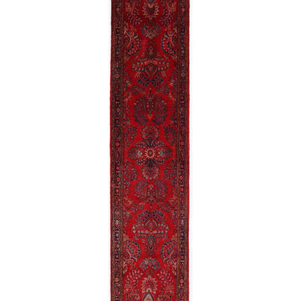 Sarouk 2' 10" X 12' 10" Hand Knotted Wool Rug 2' 10" X 12' 10" (86 X 391) / Red / Wool
