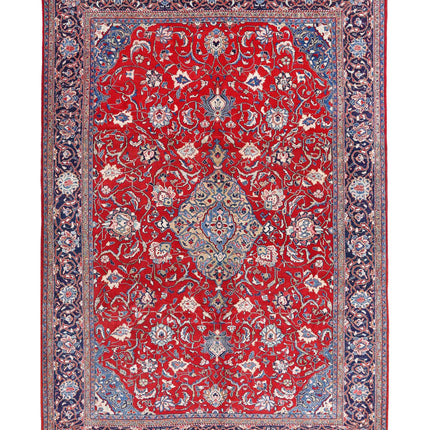 Sarouk 7' 2" X 10' 6" Hand Knotted Wool Rug 7' 2" X 10' 6" (219 X 320) / Red / Wool