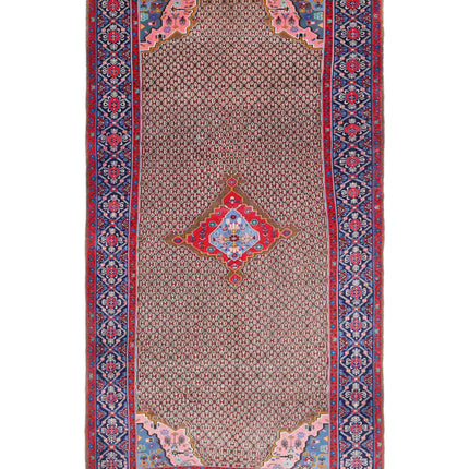 Senneh 5' 2" X 9' 10" Hand Knotted Wool Rug 5' 2" X 9' 10" (158 X 300) / Taupe / Wool