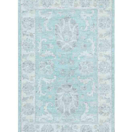 Serenity 2' 2" X 3' 2" Hand Knotted Wool Rug 2' 2" X 3' 2" (66 X 97) / Teal / Wool