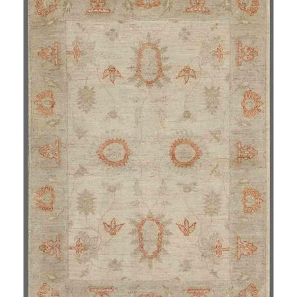 Serenity 4' 1" X 5' 9" Hand Knotted Wool Rug 4' 1" X 5' 9" (124 X 175) / Ivory / Wool