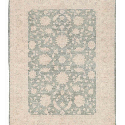 Serenity 5' 5" X 6' 6" Hand Knotted Wool Rug 5' 5" X 6' 6" (165 X 198) / Green / Wool