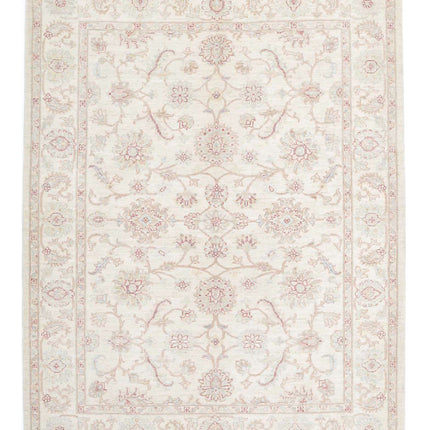 Serenity 5' 7" X 7' 4" Hand Knotted Wool Rug 5' 7" X 7' 4" (170 X 223) / Ivory / Wool
