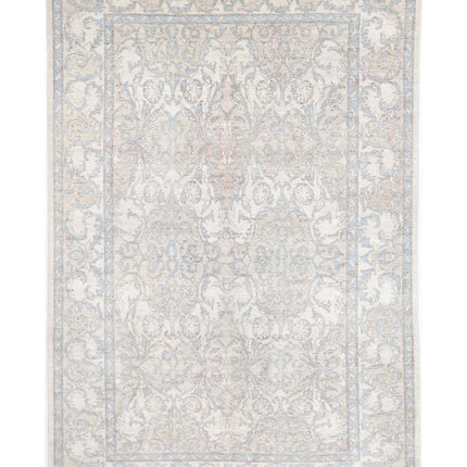 Serenity 6' 3" X 9' 1" Hand Knotted Wool Rug 6' 3" X 9' 1" (191 X 277) / Ivory / Wool