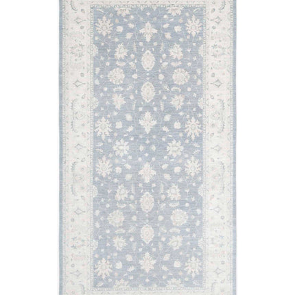Serenity 6' 6" X 13' 1" Hand Knotted Wool Rug 6' 6" X 13' 1" (198 X 399) / Blue / Wool