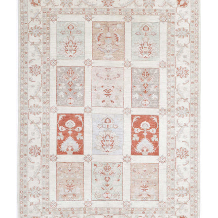Serenity 5' 6" X 7' 7" Hand Knotted Wool Rug 5' 6" X 7' 7" (168 X 231) / Ivory / Wool