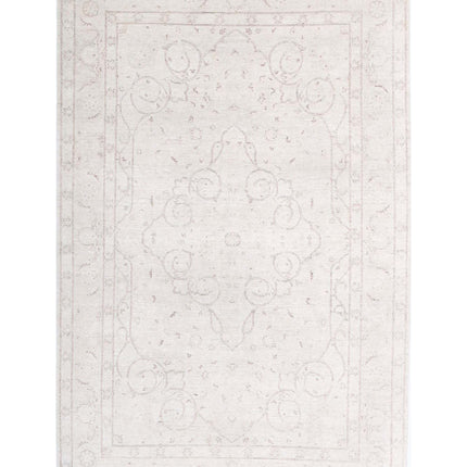 Serenity 5' 11" X 9' 4" Hand Knotted Wool Rug 5' 11" X 9' 4" (180 X 284) / Ivory / Wool