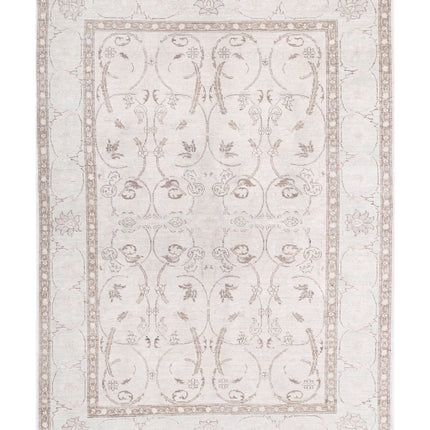 Serenity 4' 3" X 5' 11" Hand Knotted Wool Rug 4' 3" X 5' 11" (130 X 180) / Ivory / Wool