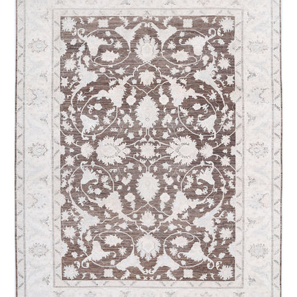 Serenity 8' 10" X 11' 7" Hand Knotted Wool Rug 8' 10" X 11' 7" (269 X 353) / Brown / Wool