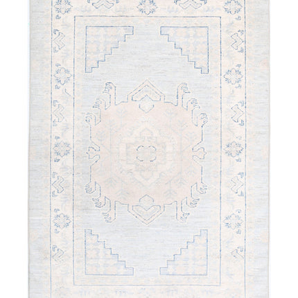 Serenity 3' 0" X 4' 8" Hand Knotted Wool Rug 3' 0" X 4' 8" (91 X 142) / Blue / Wool