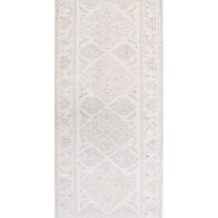 Serenity 2' 5" X 5' 11" Hand Knotted Wool Rug 2' 5" X 5' 11" (74 X 180) / Ivory / Wool