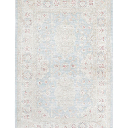 Serenity 3' 2" X 4' 9" Hand Knotted Wool Rug 3' 2" X 4' 9" (97 X 145) / Blue / Wool