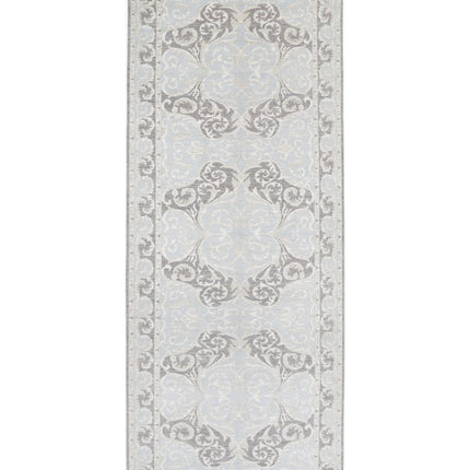 Serenity 4' 11" X 13' 2" Hand Knotted Wool Rug 4' 11" X 13' 2" (150 X 401) / Grey / Wool