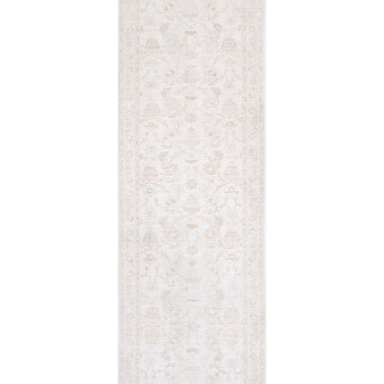 Serenity 4' 2" X 13' 5" Hand Knotted Wool Rug 4' 2" X 13' 5" (127 X 409) / Ivory / Wool