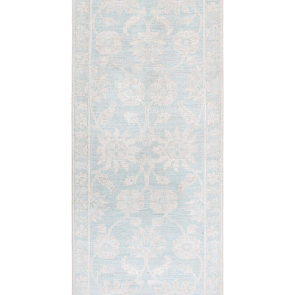 Serenity 2' 0" X 4' 8" Hand Knotted Wool Rug 2' 0" X 4' 8" (61 X 142) / Blue / Wool