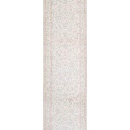 Serenity 3' 5" X 12' 8" Hand Knotted Wool Rug 3' 5" X 12' 8" (104 X 386) / Ivory / Wool
