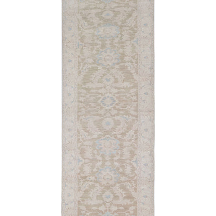 Serenity 4' 2" X 12' 1" Hand Knotted Wool Rug 4' 2" X 12' 1" (127 X 368) / Green / Wool