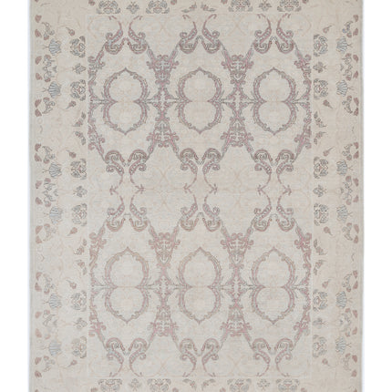 Serenity 6' 4" X 8' 9" Hand Knotted Wool Rug 6' 4" X 8' 9" (193 X 267) / Ivory / Wool