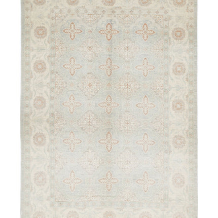 Serenity 6' 1" X 8' 10" Hand Knotted Wool Rug 6' 1" X 8' 10" (185 X 269) / Blue / Wool