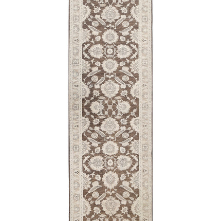 Serenity 3' 11" X 12' 5" Hand Knotted Wool Rug 3' 11" X 12' 5" (119 X 379) / Brown / Wool