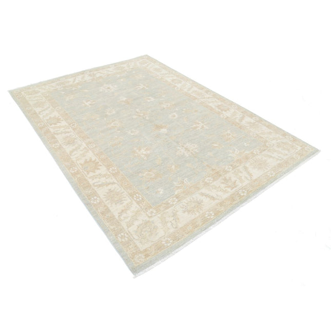 Serenity 5' 7" X 7' 8" Wool Hand-Knotted Rug 5' 7" X 7' 8" (170 X 234) / Blue / Ivory