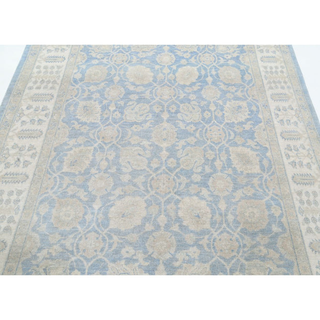 Serenity 5' 10" X 8' 4" Wool Hand-Knotted Rug 5' 10" X 8' 4" (178 X 254) / Blue / Ivory