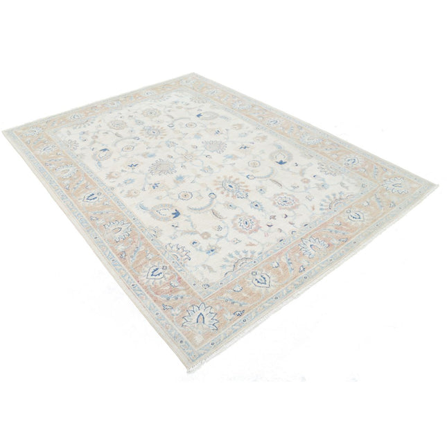 Serenity 6' 2" X 8' 0" Wool Hand-Knotted Rug 6' 2" X 8' 0" (188 X 244) / Ivory / RUST