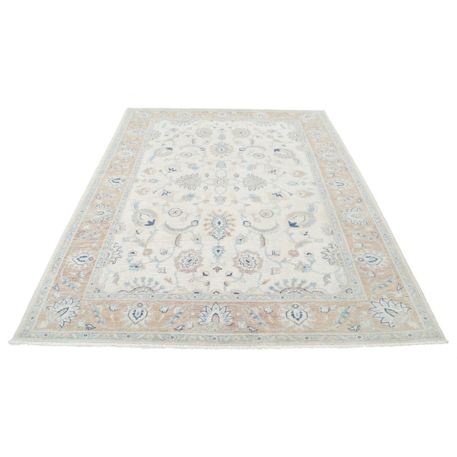 Serenity 6' 2" X 8' 0" Wool Hand-Knotted Rug 6' 2" X 8' 0" (188 X 244) / Ivory / RUST