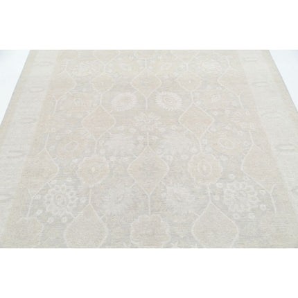 Serenity 6' 1" X 9' 0" Wool Hand-Knotted Rug 6' 1" X 9' 0" (185 X 274) / Grey / Ivory