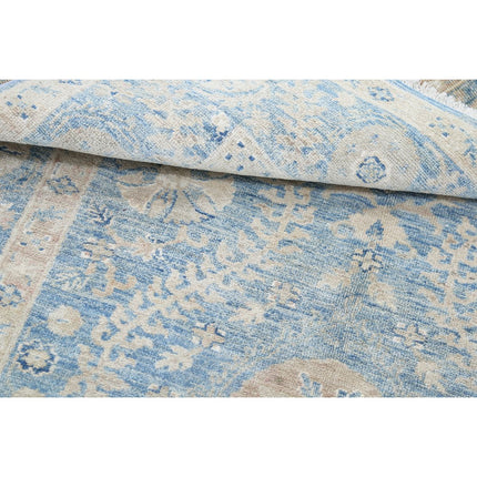 Serenity 4' 0" X 5' 10" Hand Knotted Wool Rug 4' 0" X 5' 10" (122 X 178) / Blue / Blue