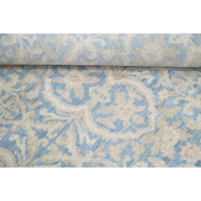 Serenity 8' 0" X 9' 9" Hand Knotted Wool Rug 8' 0" X 9' 9" (244 X 297) / Blue / Ivory