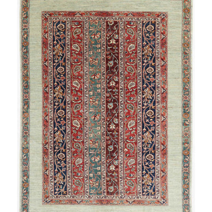 Shaal 5' 9" X 7' 9" Hand Knotted Wool Rug 5' 9" X 7' 9" (175 X 236) / Multi / Wool