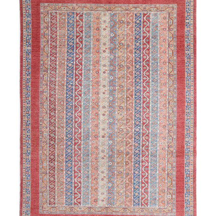 Shaal 6' 8" X 9' 7" Hand Knotted Wool Rug 6' 8" X 9' 7" (203 X 292) / Red / Wool