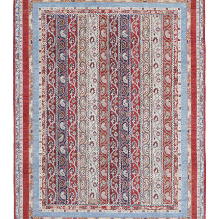 Shaal 7' 8" X 9' 9" Hand Knotted Wool Rug 7' 8" X 9' 9" (234 X 297) / Red / Wool