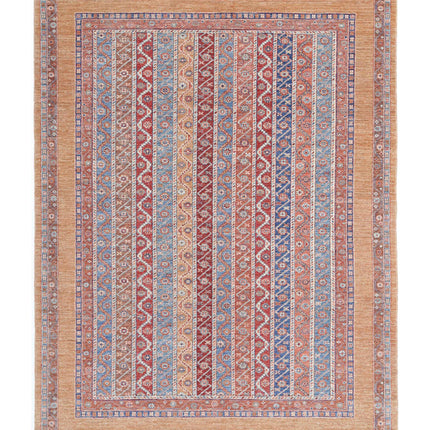 Shaal 5' 8" X 7' 11" Hand Knotted Wool Rug 5' 8" X 7' 11" (173 X 241) / Gold / Wool