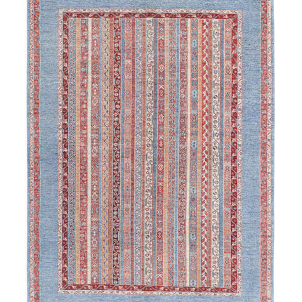 Shaal 5' 7" X 7' 9" Hand Knotted Wool Rug 5' 7" X 7' 9" (170 X 236) / Blue / Wool
