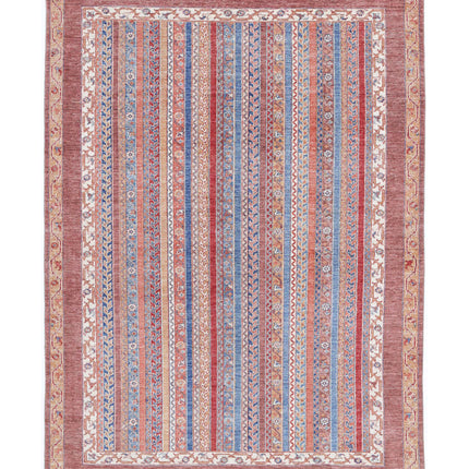 Shaal 5' 6" X 7' 9" Hand Knotted Wool Rug 5' 6" X 7' 9" (168 X 236) / Brown / Wool