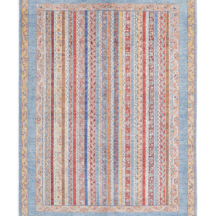 Shaal 5' 8" X 7' 6" Hand Knotted Wool Rug 5' 8" X 7' 6" (173 X 229) / Blue / Wool